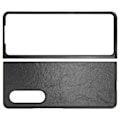 Miniatyrbild 2 av 8: Business Läder Telefonfodral för Galaxy Z Fold 3 Dammsäker Fällbar Skärm Telefonfodral Svart