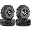 Miniatyrbillede 2 af 5: 4 stk. 63 mm 1,0 tommer Beadlock hjuldæksæt til 1/18 1/24 RC Sort