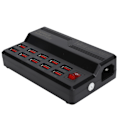 Miniatyrbild 7 av 8: USB Smart Laddare 10-Portar 12A Snabbladdningsstation Power Hub Strip Plug Dock Block 100-240VEU Plug