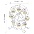 Miniatyrbillede 3 af 3: Roterende Pariserhjul Dessertserver 8 Cupcakes Serveringsbakke Karneval Cirkus Tema Rustfrit Stål Zekai Sølv