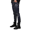 Miniatyrbilde 2 av 5: Youthup Navy Blue Faux Leather Stretch Tight Pants for Men EU 34
