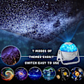 Miniatyrbilde 2 av 5: Stjerneplanetarium Projektor - 360 Roterende LED Galaxy Nattlys for Soverom Tak Romdekor - Ideell Barnegave