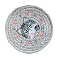 Miniatyrbilde 8 av 8: 18 cm husholdningsbord varmeisolerende gryteunderlag rund plate varmeisolerende matte varmeisolerende plate matte lysegrå katt