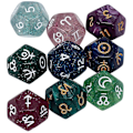 Miniatyrbilde 2 av 5: 9 stk. Perle 12-sidet Astrologi Zodiak Tegn Terninger For Konstellasjon Spådom Leker Multi Sidet Terninger