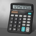 Miniatyrbillede 3 af 5: Desktop Lommeregner Standard 12-cifret Solar og Batteri Dual Power Studenter Lommeregner til Office School Home Business Sort