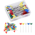 Miniatyrbilde 3 av 8: 200 stk Quiltepinner Sommerfuglformet ende Flathode Sypinner Blandet fargesett