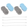 Miniatyrbilde 1 av 8: 4 stk. eksfolierende badesvamper, myke PVA-konkave og konvekse teksturdesign 3D-dusjsvamp med snor for baby og voksen