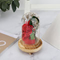 Miniatyrbillede 5 af 8: Glaskuppel Kunstig Rose Blomster Dekoration Ornament til Valentinsdag Gave Hjem Indretning