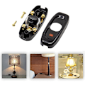 Miniatyrbild 5 av 5: Lampknapp, rlife 2 st Svart Inline-lampknapp 250 V 10 A Mellanströmbrytare med LED-indikatorlampa In-Line-kabelförbindelse för sängbord
