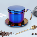Miniatyrbillede 5 af 8: Vietnamesisk kaffemaskine i rustfrit stål til hjemmet, køkkenet, kontoret og udendørs brug - Blå