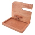 Miniatyrbillede 6 af 8: Trætelefon Dockingstation Klar Tekstur Multi Slot Multifunktionel Tegnebog Nøgle Briller Organizer Trætelefonholder Lys Farve