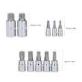 Pikkukuva 2 / 7: Triple Square Spline Bit set - 10 kpl, CR V Bit -kanta, M4-M18, 1/4in 3/8in 1/2in Drive, säilytyslaatikolla