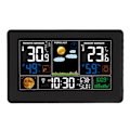 Miniatyrbild 6 av 8: Väderklocka Stor Färgskärm Multifunktionell Väderdisplay Klocka för Inomhus Utomhus Temperatur Luftfuktighet Tryck EU-kontakt 100‑240V