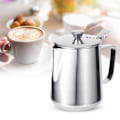 Miniatyrbilde 5 av 8: Rustfritt stål Tykkmelkskummende kopp Kanne Kaffekanne Latte Art med lokk for hjemmekaffe1000ML