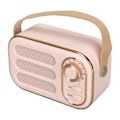 Pikkukuva 8 / 8: Bluetooth-kaiutin, stereo HiFi -ääni, USB-lataus, retro, kannettava langaton kaiutin kotiin ja matkoille, vaaleanpunainen