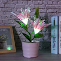 Miniatyrbillede 6 af 8: Kunstig solcelle-LED-liljelampe, simuleret bonsai-dekoration, blomsterlys til boligindretning