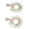 Miniatyrbilde 5 av 8: Mote Rhinestone Statement Drop Dangle Øredobber Store Lysekrone Øredobber for Kvinner Hvit AB Midten KC Gull