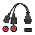 Pikkukuva 5 / 5: Auton kuorma-auton Y-kaapeli OBD OBD2 16-nastainen naaras J1708 6-nastaiseen / J1939 9-nastaiseen