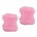 Miniatyrbillede 5 af 8: 100 stk. Organzaposer 10x15cm Transparente gaveposer med snøre Netbærbar smykkeposer Snøre til bryllup Pink
