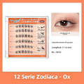 Miniatyrbilde 1 av 5: Limfrie Løse Øyevipper Zodiak-serien 12 Tegn C-Kurver 0,05 mm Segmenterte Selvklebende Syntetisk Hårlengde 1 cm-1,5 cm U630