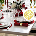 Miniatyrbilde 4 av 4: 6-Pakning Metall Serviettringholder Serviettringer for Jul, Thanksgiving, Bryllup, Fest (Gull)