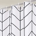 Miniatyrbillede 2 af 5: Bruseforhæng Anti-Skimmel og Vandtæt Vaskbart Stof Polyester Bruseforhæng Sildebensmønster Hvidt til Badekar Badeværelse Lang 200x180cm