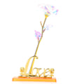 Miniatyrbild 4 av 8: Transparent rosblomma med kärleksformad displayställ hantverkssamling lila förpackningslåda vit och färg