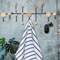 Miniatyrbillede 6 af 6: Vægmonteret knagerække Tøj Organizer Kroge Bøjle til hatteposer Håndklæde Stue Decor