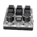 Miniatyrbillede 5 af 8: USB Mini 6-tasters tastatur med 2 drejeknapper Rød switch Programmerbar brugerdefineret Mini Macro Enhånds tastatur til spil