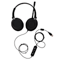Miniatyrbillede 1 af 8: PC-headset med støjreduktion og lydstyrkejustering - USB-computer-gaming-headset med mikrofon