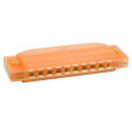Miniatyrbillede 3 af 8: Højkvalitets holdbar 10 huller 20 toner plastgennemsigtig harmonika gave til børn (orange)