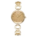 Miniatyrbillede 1 af 3: Moderigtigt legeringsur med rund urskive Analog Display Quartz Armbåndsur Guld