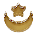 Miniatyrbillede 8 af 8: Måne Stjerne Form Bakker Bord Dekorative Middagstallerken Frugt Dessert Nødder Serveringsbakke Guld Farve
