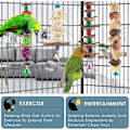 Pikkukuva 3 / 4: Luonnonpuusta valmistetut linnun pureskelulelut 5 kpl, papukaija riippuva häkin pöytä pienille linnuille, conure, cockatiel, rakkolintu, budgie