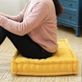 Miniatyrbilde 2 av 5: Firkantet Chenille Gulvputen Pouf Tykk Stoppet Pute for Meditasjon Yoga Stue Soverom Sofa