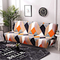 Miniatyrbilde 2 av 5: 2025 Nytt Clic Clac Sofatrekk Stretch Elastisk Sofatrekk Print (Oransje og Svart)
