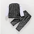 Miniatyrbillede 2 af 5: Sort Baby Drengenes Formelle Smokingdragt til Gentleman Bryllupsoutfit