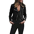 Miniatyrbillede 1 af 4: Retro Sort Slim Fit Punk Jakke til Kvinder XL