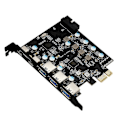 Pikkukuva 3 / 5: 5 Portin PCI-e - USB 3.0 Type C -sovitinkortti 3x USB + 2 Type C PCIe -laajennus