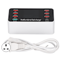 Pikkukuva 1 / 8: 60W monipuolinen USB-laturi 8-porttinen työpöydän latausasema, jossa pikalataus 3.0 USB-portti, tyypin C-portti ja LCD-näyttö 100-240VUK-pistoke