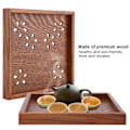 Miniatyrbild 8 av 8: Traditionell trä te platta kaffe frukt snacks serveringsbricka fat för hem restaurang 18*18cm