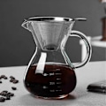 Pikkukuva 5 / 5: Lasinen kahvipannu suodattimella, korkean lämpötilan kestävä espressopannu, asteikolla varustettu kahvitarjoilija 400ml