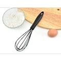 Miniatyrbilde 4 av 4: Silikonvisp til matlaging, ripesikker rustfritt stål, egg- og brødvisp, mini, varmebestandig, 10 tommer, svart