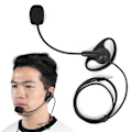 Miniatyrbillede 4 af 8: 3,5 mm ørekrog Tovejs radio øretelefon Bluetooth kablet intercom headset til V6 V4 motorcykel