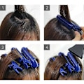 Miniatyrbillede 5 af 5: 3 stk. sømløse fluffy hårklemmer (orange), selvbetjenings krøllede hårklemmer, selvholdende rullebølgeklemmer salon styling værktøj sort