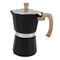 Pikkukuva 3 / 8: Moka-kahvinkeitin, alumiiniseos, nopea lämmitys, mukava kahva, kahdeksankulmainen, 150 ml, musta, sopii kaasu- ja sähköliedelle