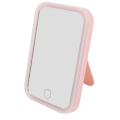 Miniatyrbilde 8 av 8: Opplyst sminkespeil Rosa LED Touch Control Firkantet speil Skrivebordsutfylling Justerbar lysstyrke Rotativt sminkespeil