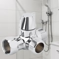 Miniatyrbilde 5 av 8: G1/2\" Dusj Treveis T-formet Adapter Vannomleder Kobling Toalett Bidet Vannseparator