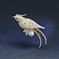 Miniatyrbillede 2 af 5: Krystal Kolibri Lapel Broche - Elegant Rhinestone Nål til Kvinder og Piger