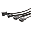 Miniatyrbillede 4 af 5: 4-pin Molex Han til 4x 3-pin/4-pin Pwm Han Sleeved Fan Forlænger Adapter Kabel